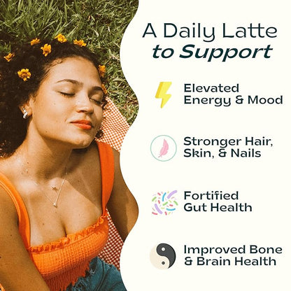 JIBBY Mushroom Matcha Super Latte - Ceremonial Grade Green Tea Organic Matcha Powder, Collagen, MCT Oil, Superfood Mushrooms, Matcha Latte Collagen Powder, Matcha Powder (Unsweetened, 10 Servings)