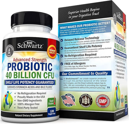 Daily Probiotic Supplement 40 Billion CFU 120 ct