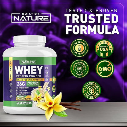 Whey Protein Powder 100% Pure 26g Protein, 60 Servings