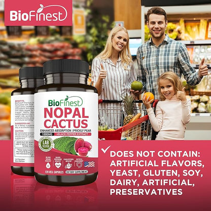Nopal Cactus 1000mg Supplement, Prickly Pear (120 Veg.