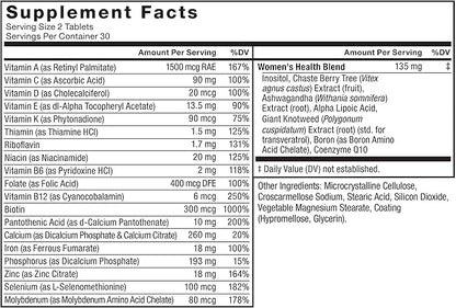 Force Factor Women’s Multivitamin, Multivitamin 20 Vitamins 60 Tablets