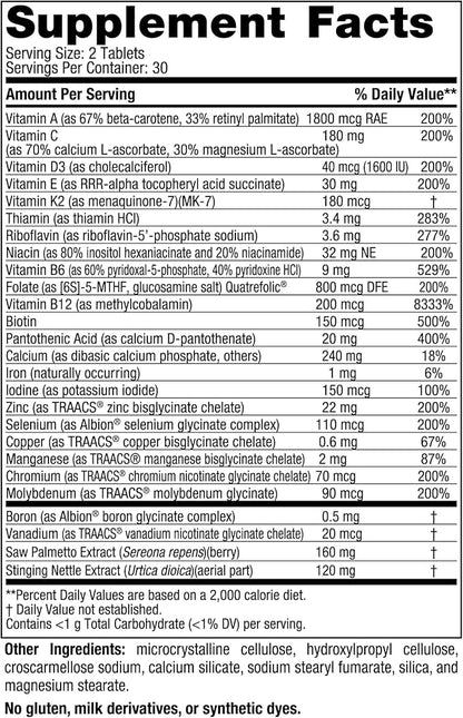 Nordic Naturals Men’s Multivitamin Extra Strength 20 Essential 60 Tablets 30 Servings