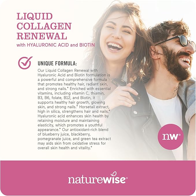 NatureWise Liquid Collagen for Women & 4000mg, Collagen 1 & 3 - 10 Tubes