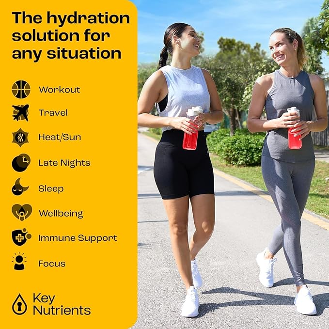 KEY NUTRIENTS Multivitamin Electrolytes Powder No Sugar - Tropical Peach Mango Electrolyte Powder - Endurance & Energy Supplement - Hydration Powder - No Calories - 90 Servings - Made in USA