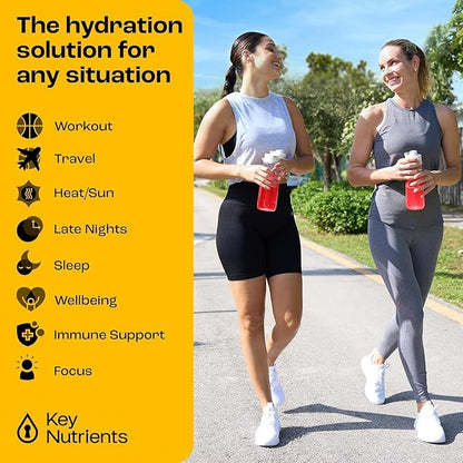 KEY NUTRIENTS Multivitamin Electrolytes Powder No Sugar - Tropical Peach Mango Electrolyte Powder - Endurance & Energy Supplement - Hydration Powder - No Calories - 90 Servings - Made in USA