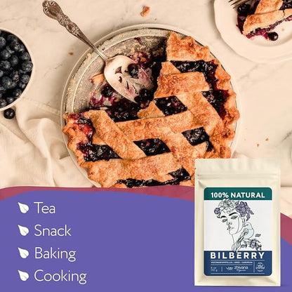 Wild Bilberry Dried Fruits (6 oz.) – Bilberry Tea - Superfood berries -Whortleberry (Vaccinium myrtillus) - Antioxidant, Immunity, Heart Health