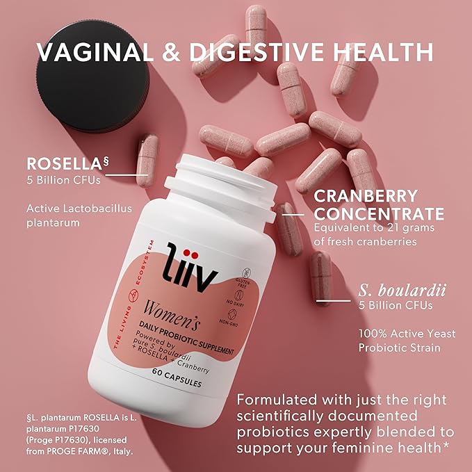 LiiV Probiotics Premium Women's Probiotic (60 3-in-1 Daily