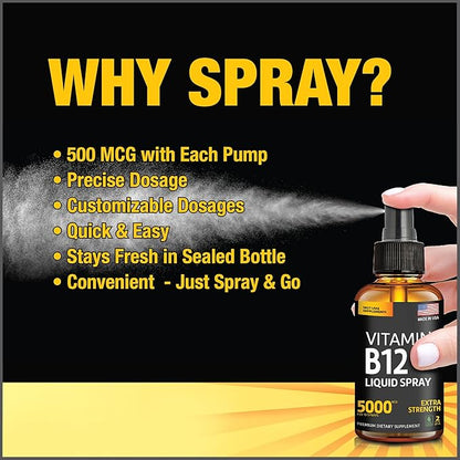 Vitamin B12 Sublingual B12 Vitamin B12 Liquid B12 Drops B-12 Spray