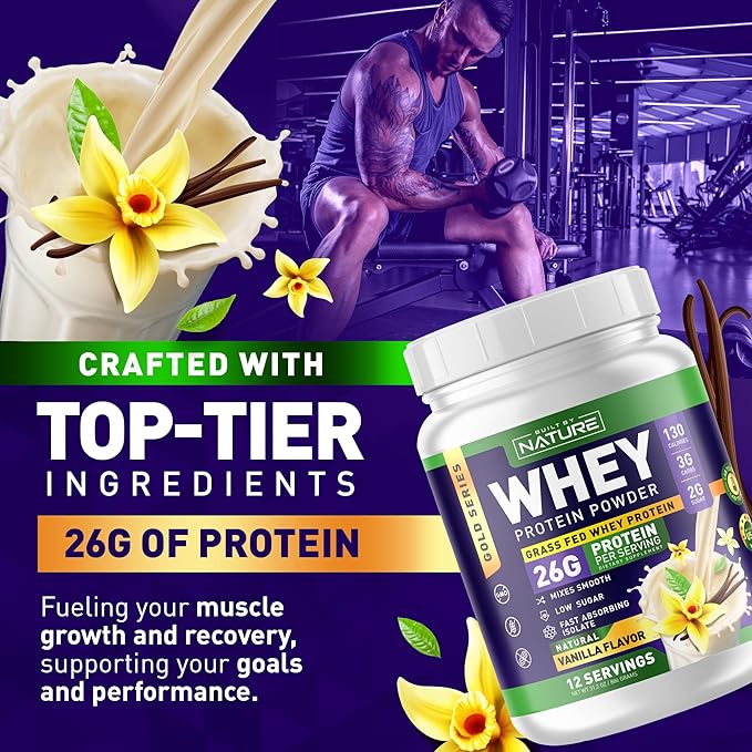Whey Protein Powder 100% Pure 26g Protein, 12 Servings