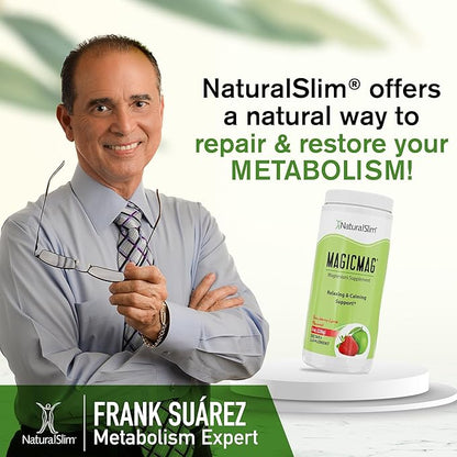 NaturalSlim Magicmag Pure Magnesium Citrate Powder – Stress, Constipation, Muscle, and Heart Support | Natural Strawberry & Lime Flavored Magnesium Supplement - 8oz Drink Mix (3 Pack)