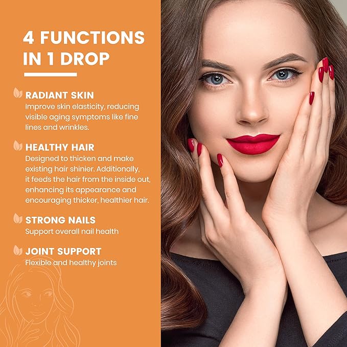 Liquid Collagen for Women, Collagen Peptides 4-in-1 for 25000 MCG 2 fl