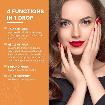 Liquid Collagen for Women, Collagen Peptides 4-in-1 for 25000 MCG 2 fl