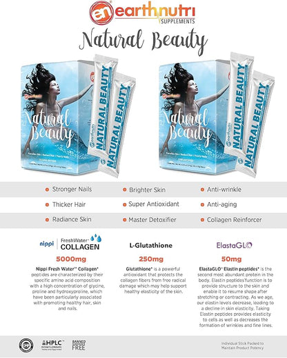 EarthNutri Natural Beauty Marine Collagen Peptides (30 Stick
