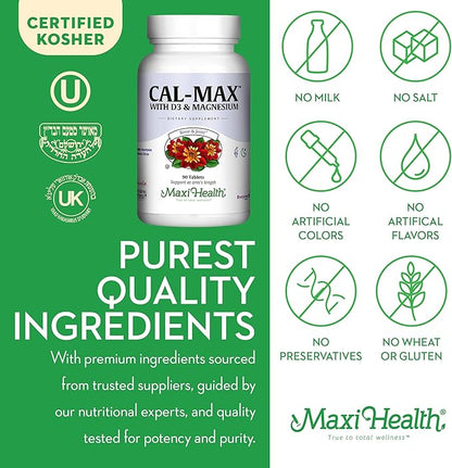 Maxi Health Calcium Magnesium Supplement D3 and (90 Tablets)
