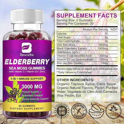 Elderberry Gummies & Irish Sea Moss, D3, Multivitamin