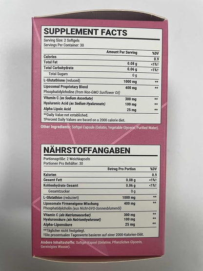 Liposomal Glutathione Softgels 1500MG, Reduced Glutathione 120 Softgels