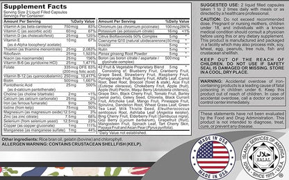 Bariatric Multivitamin with Iron & Zinc 42 Fruit 120 Capsules 2 Month