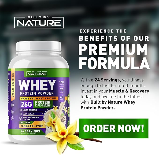 Whey Protein Powder 100% Pure 26g Protein, 24 Servings