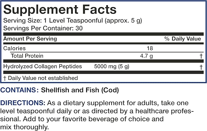 Bronson Marine Collagen Peptides Hydrolyzed Protein 100% Wild 150g (5.29oz) (5.29oz)