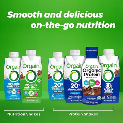Orgain 30g High Protein Shake, Dairy Isolate Milk Protein, Chocolate Fudge, 6g BCAAs, 1g Sugar Per Serving, Meal Replacement, Ready to Drink, Keto Friendly, Gluten-Free 11 Fl Oz (Pack of 12)