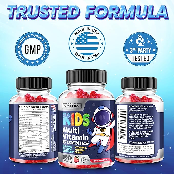 Kids Multivitamin Gummies B6, B12, B12, and 60 Gummies