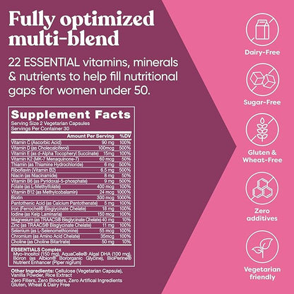 Next Gen Multivitamin for Women – 22 Optimized B6 and 60 Vegetarian