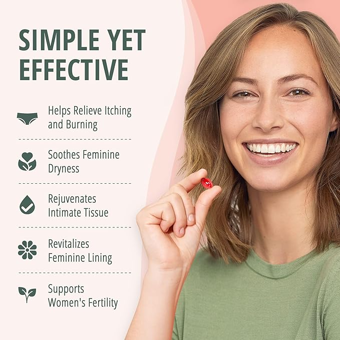 Lubracil Daily Vaginal Moisturizer for Feminine Care - Helping with Vaginal Atrophy, Dryness and Itchiness with Sea Buckthorn Oil, Omegas 6, 7, & 9, Vitamins A & E, 60 Wet Pills 3 Pack