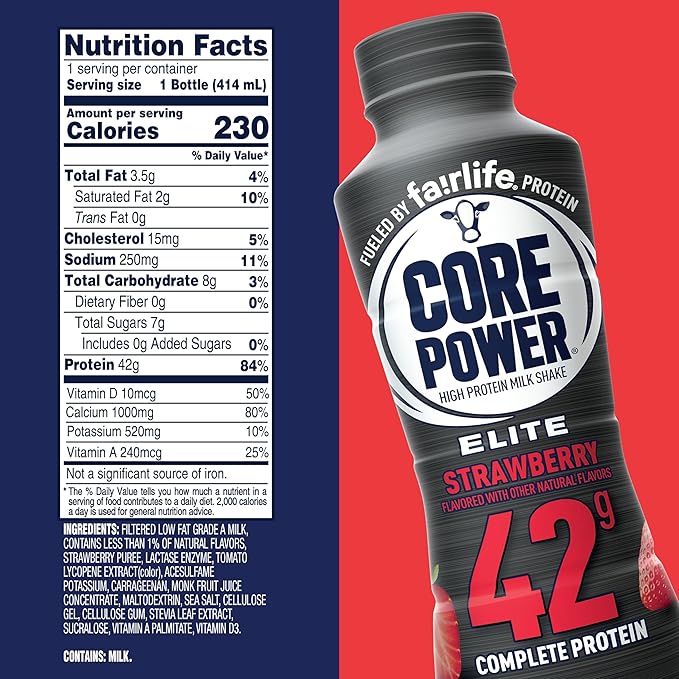Core Power Elite High Protein Shake (42g), Strawberry, 14 Fl