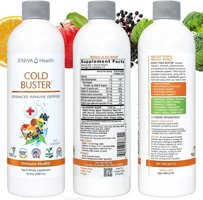 Eniva Elderberry Sambucus Immune Support Syrup, 16 oz