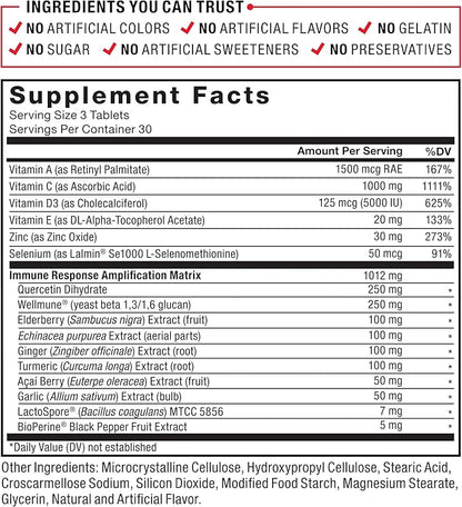 FORCE FACTOR Immunity, Immune Support Booster 1000mg of 90 Tablets