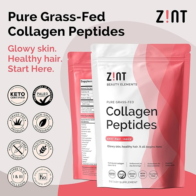 Zint Collagen Peptides Powder: Paleo & 16 oz