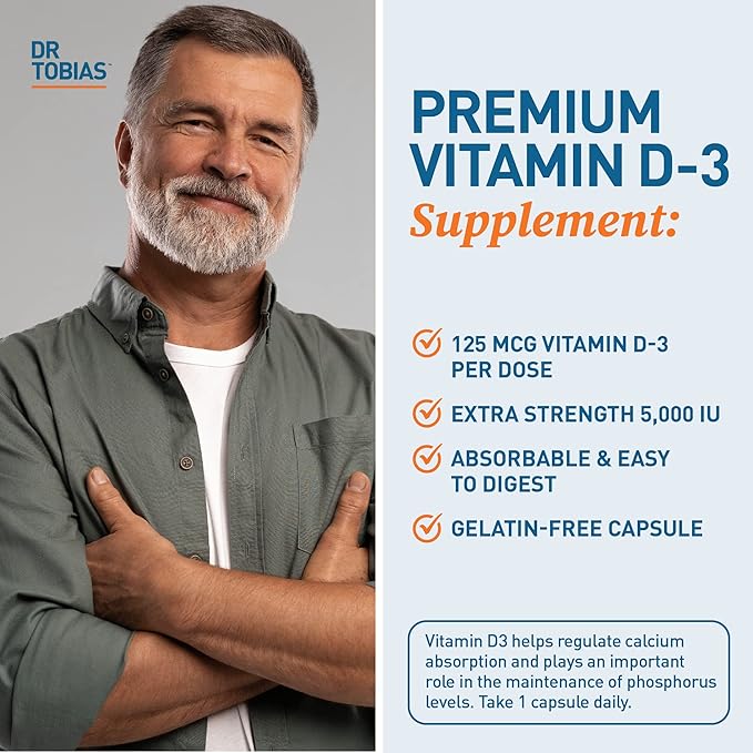 Dr. Tobias Vitamin D3 5000 IU, 90 Capsules, 90 Servings