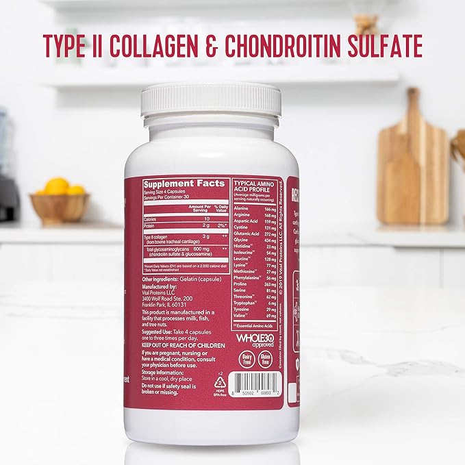 Vital Proteins Cartilage Collagen Pills, Type 750 mg 120 Capsules