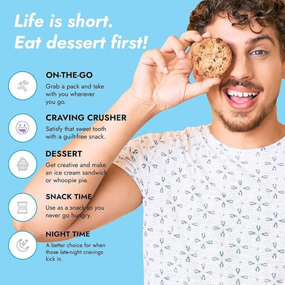 321glo Collagen Cookies | Soft Baked, High Protein Cookies | Low Carb, Low Sugar | Keto Snack for Women, Men, & Kids | 12 Pack (Chocolate Chip)