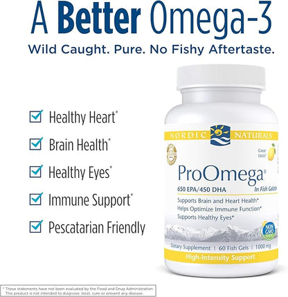 Nordic Naturals ProOmega in Fish Gelatin, 60 Soft 1280 mg Omega-3 - 30 Servings