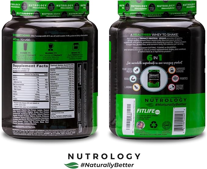 TRIPACT Vegan Protein Powder, for Vegan 20 Servings