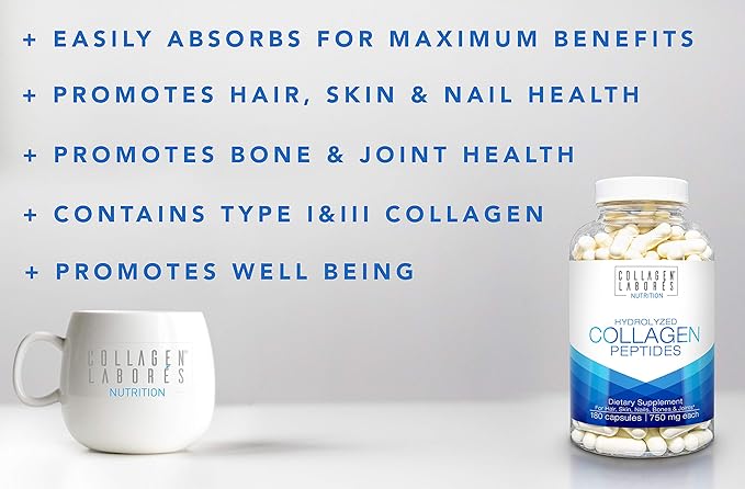 Pure Hydrolyzed Collagen Peptides – Dietary 180 Capsules