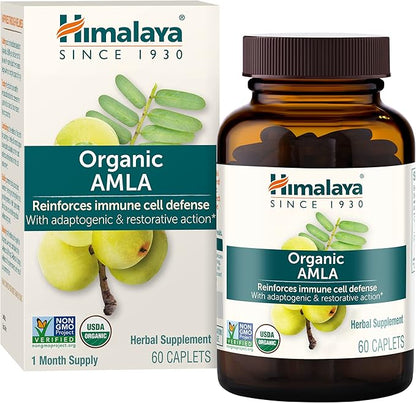 Himalaya Organic Amla Natural Antioxidant 60 Caplets, 1 Month