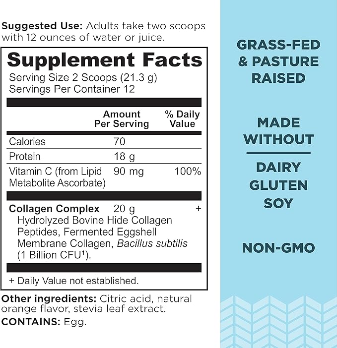 Ancient Nutrition Collagen Peptides, Vitamin C 12 Servings, 20g Collagen