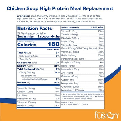 Bariatric Fusion Chicken Soup Meal Replacement 27g Protein 21 Serving