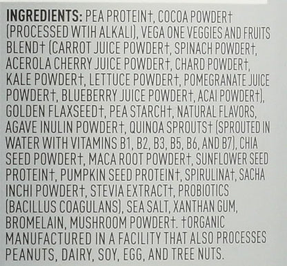 Vega Organic All-in-One Vegan Protein Powder, Chocolate - Superfood Ingredients, Vitamins for Immunity Support, Keto Friendly, Pea Protein for Women & Men, 13.2 oz (Packaging May Vary)