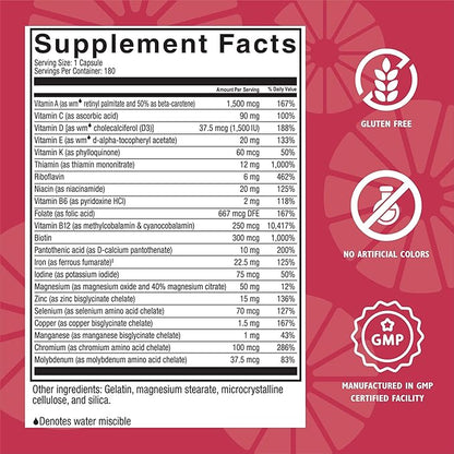 Celebrate Vitamins Multi-Complete, 45mg Iron – (180 Capsules)