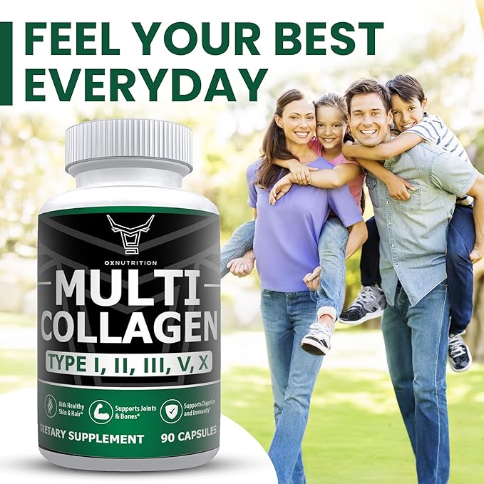 OX OXNUTRITION 90 Capsules Multi Collagen 3P Tested