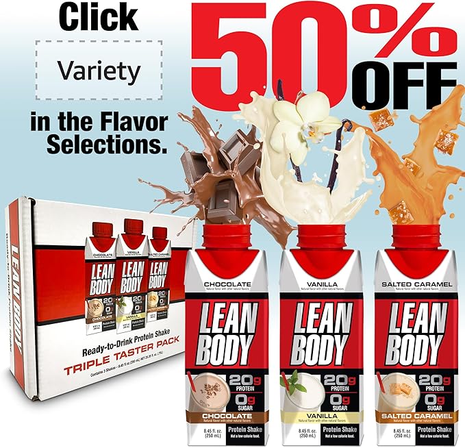 Lean Body Ready-to-Drink Protein Shake, 40g 0 Sugar, 22 Vitamins 12) LABRADA