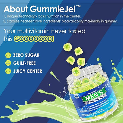 Mens Multivitamins Gummies, Multiminerals, Vegan Omega 3, CoQ10, CoQ10, Probiotics, D3 E B6 B12, B12, Methylated 60 Cts