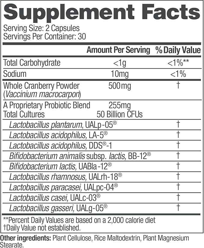 up4 Probiotic Supplement for Women, Vaginal, Digestive and Immune Support, 50 Billion CFUs Guaranteed, Non-GMO, Gluten Free, Soy Free, Vegan, 60 Count