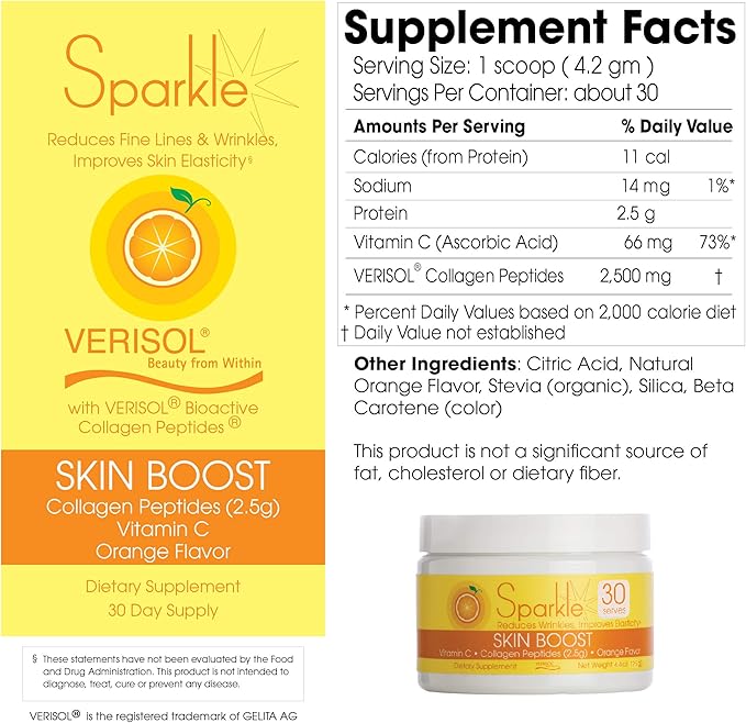 Sparkle Skin Boost Orange Verisol Collagen 5.3oz