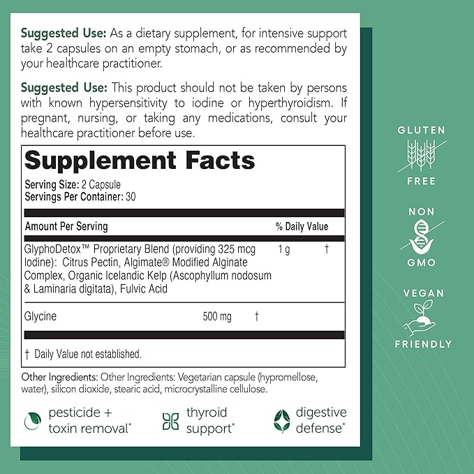 EcoNugenics GlyphoDetox Supplement – Safely Remove 60 Capsules