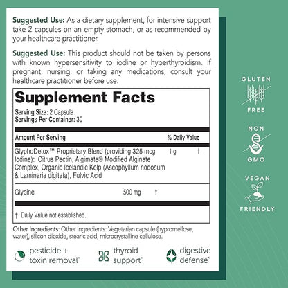 EcoNugenics GlyphoDetox Supplement – Safely Remove 60 Capsules
