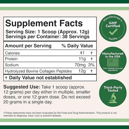 Collagen Peptides Powder 16.08oz - 1, 2, 2, and 3 (Grass